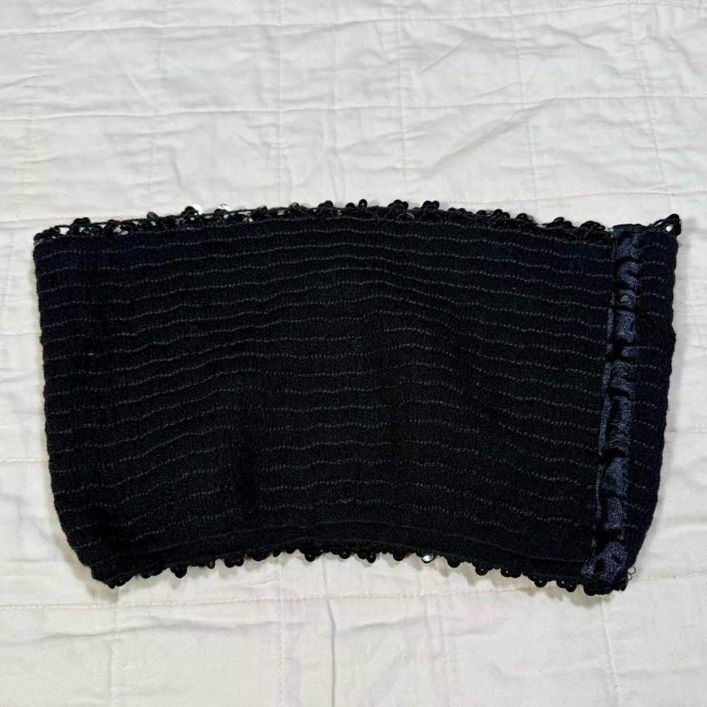 Y2K Black Sequin Tube Top – Stretch Fit (One Size) - Picture 6 of 6